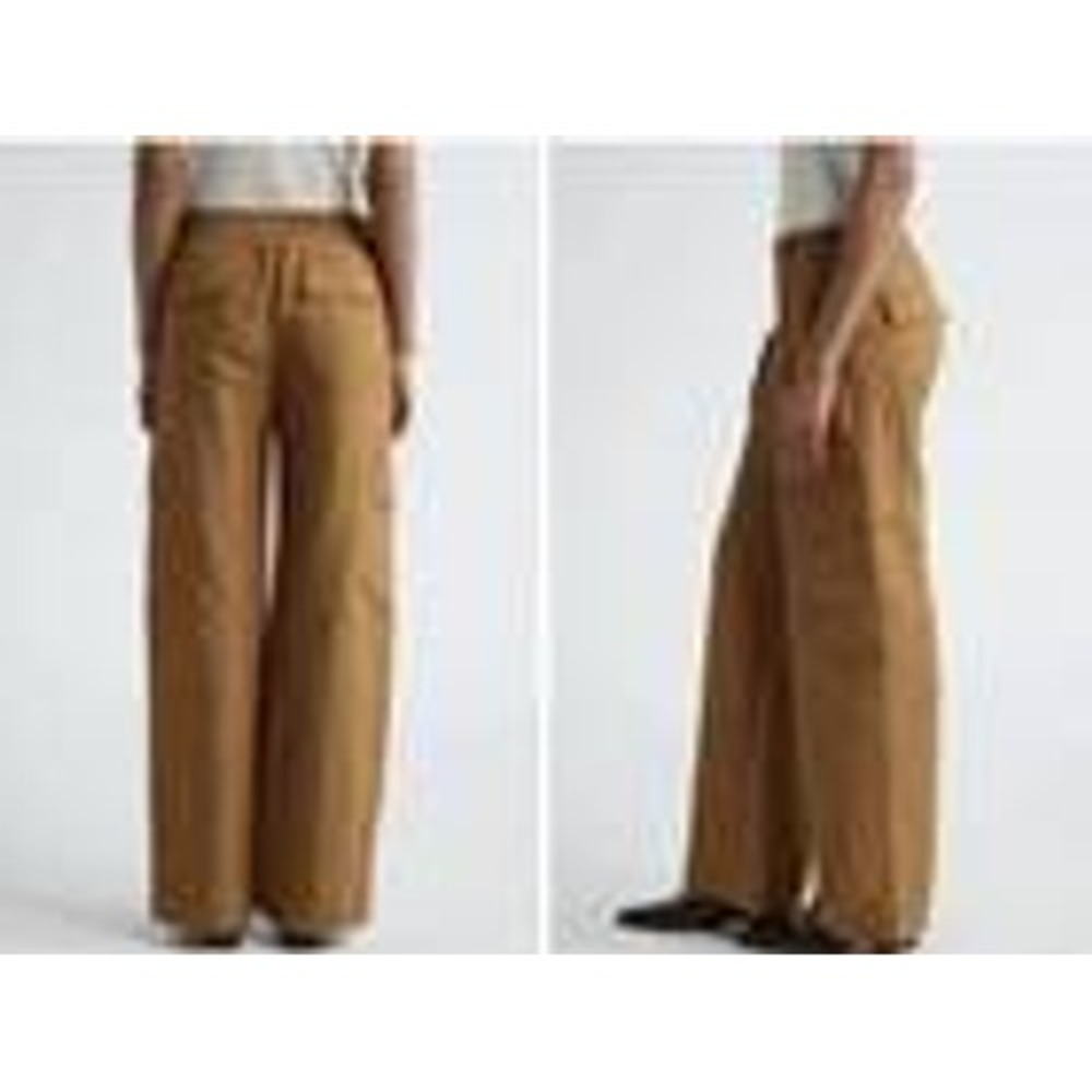 Vince Wide Leg Cargo Pant Women 12 Tan Utility High Rise E-Girl Granola Wool NWT - Picture 8 of 16